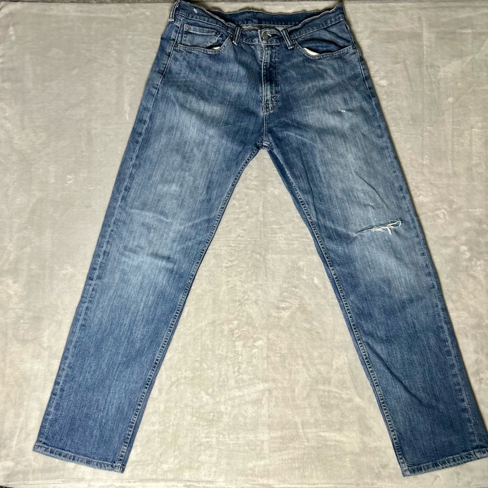 Levis 501 Jeans Mens 34x34 (Now 34x32) Blue Straight Leg Button Fly Distressed